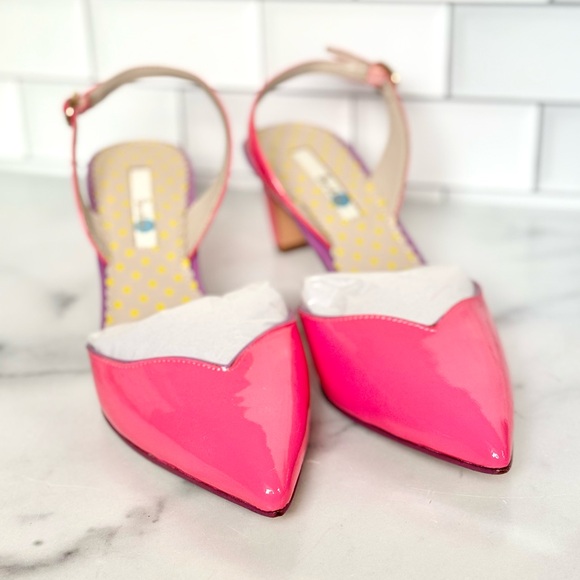 NWOT Boden Pink Slingback Heels with Pointed Toe and Medium Heel - Picture 4 of 12